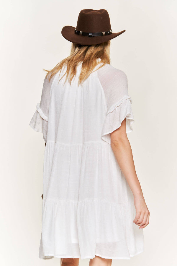 Ruffled Neck Dress