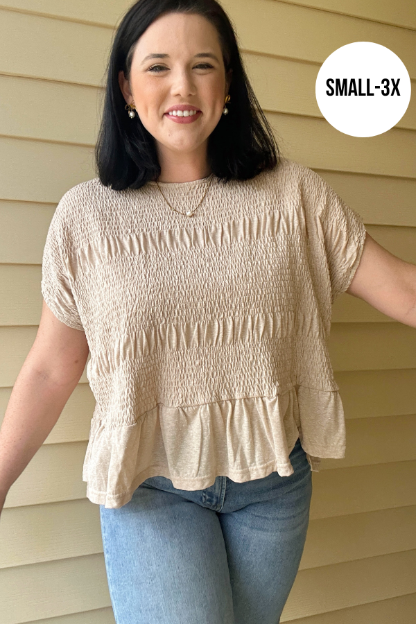 Short Sleeve Smocked Top