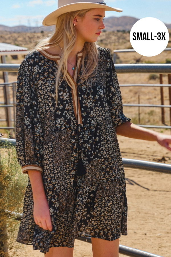 Neutral Florals Dress