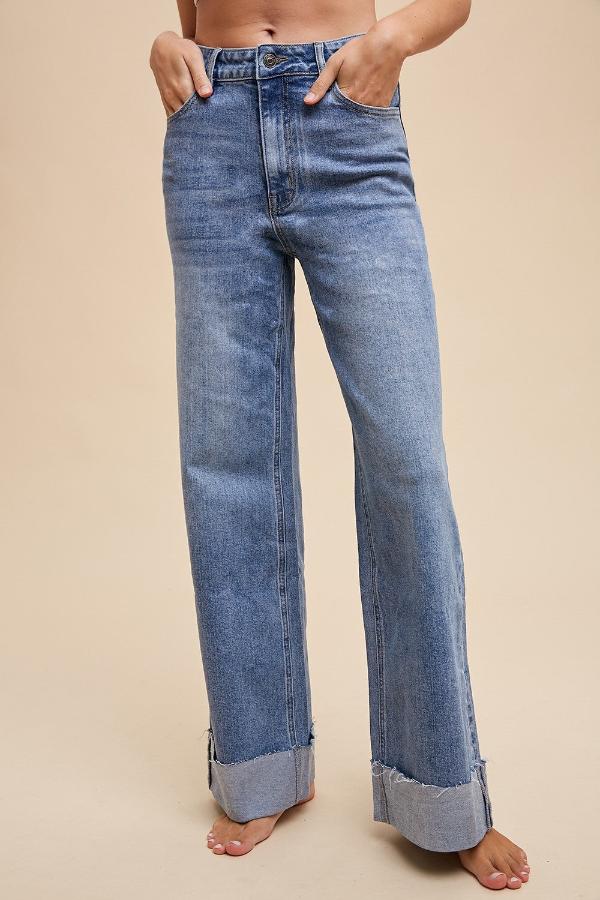 Cuffed 90s Style Denim