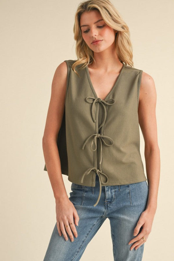 Solid Bow Vest