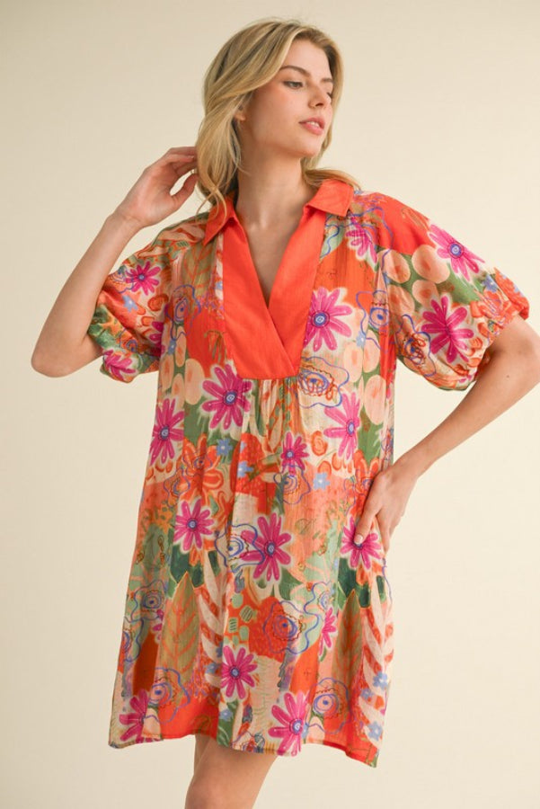 Open Collar Dress
