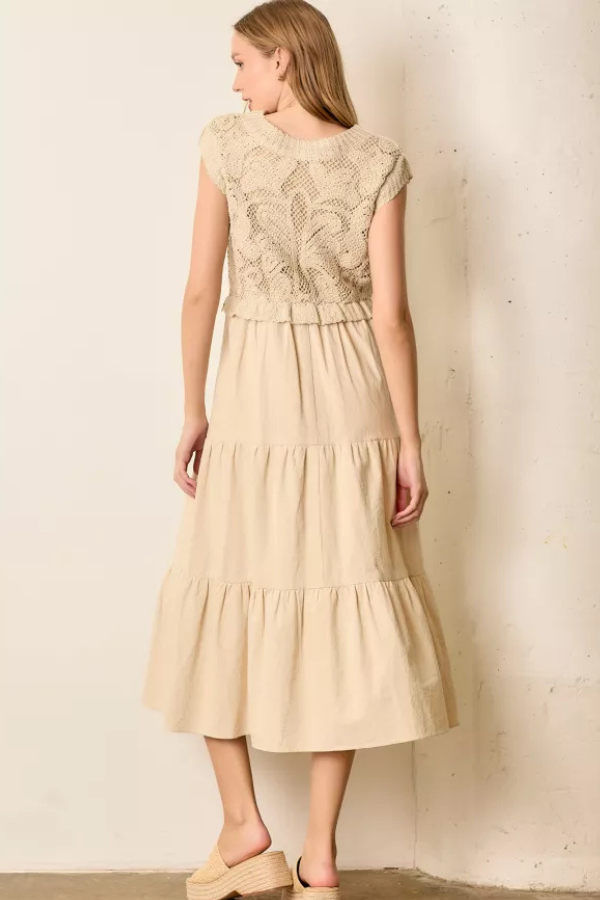Neutral Moment Midi Dress
