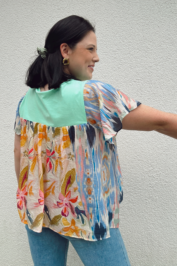 Floral Print Flowy Boho Top