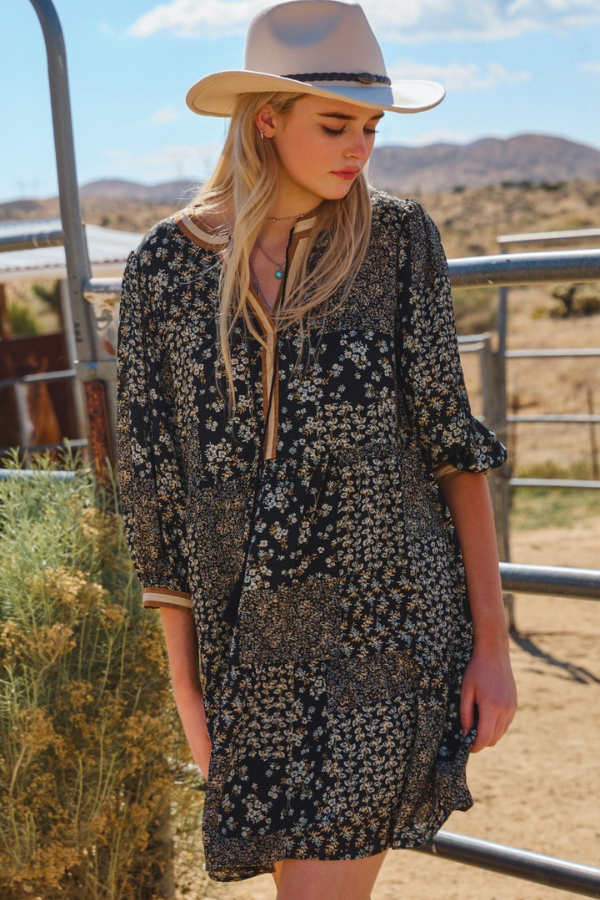 Neutral Florals Dress