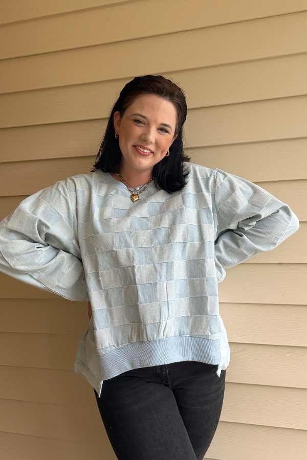 Check Mark Denim Top
