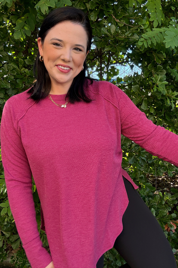 Baby Knit Top-Cabernet
