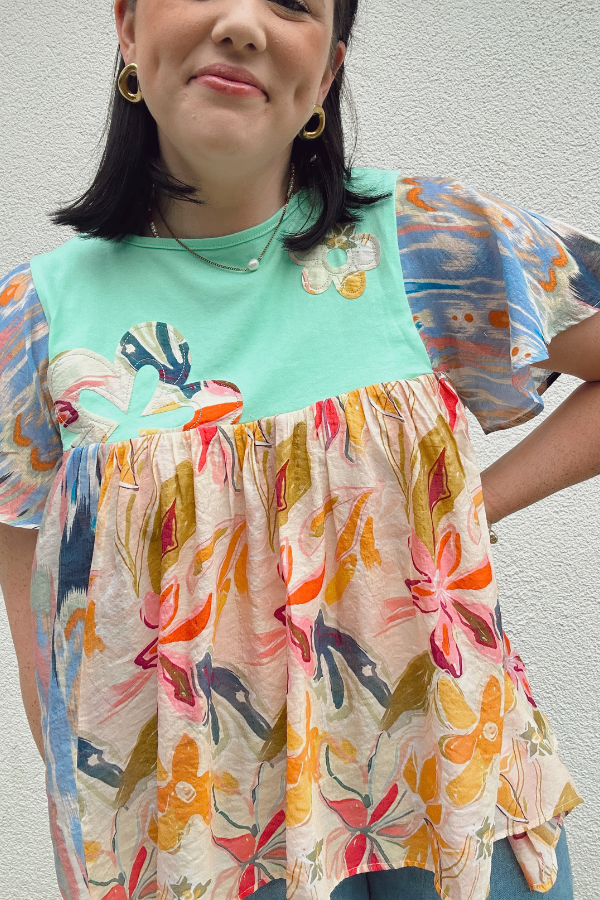 Floral Print Flowy Boho Top