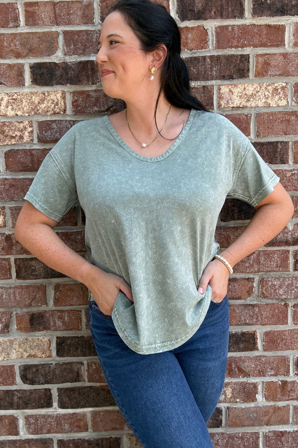 Washed Scoop Top
