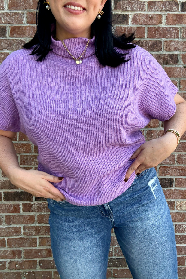 Mock Up Sweater- Lavender