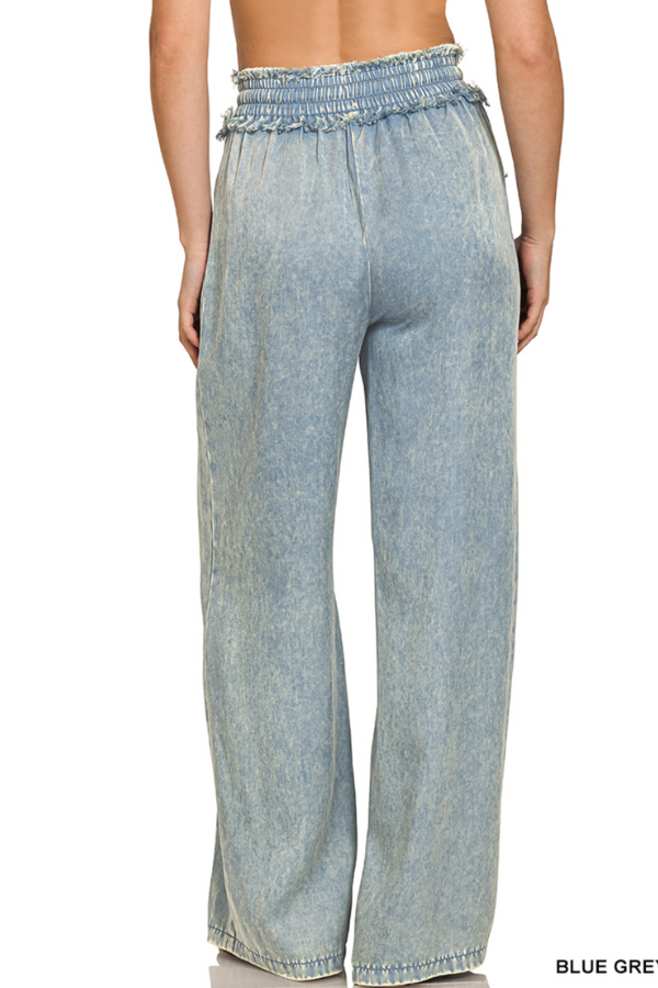 Drawstring Pants- Blue Gray