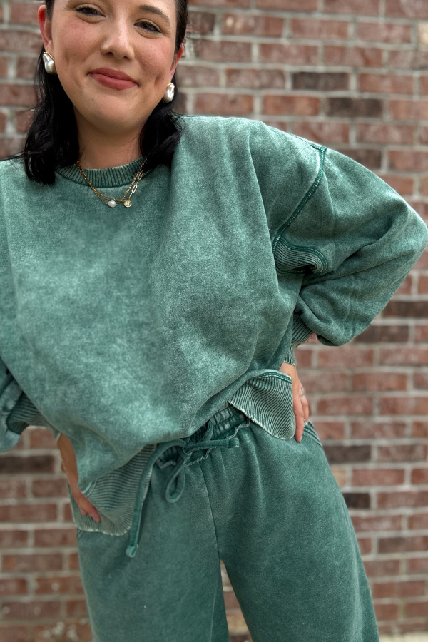 Keep It Comfy Sweatpants- Dark Green