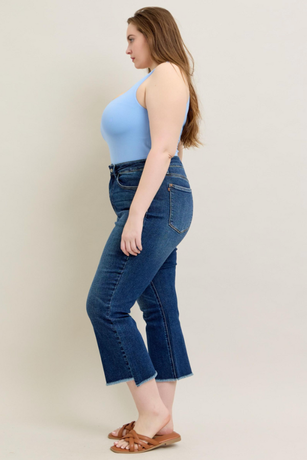 Judy Blue Dark Wash Kick Flare- Short