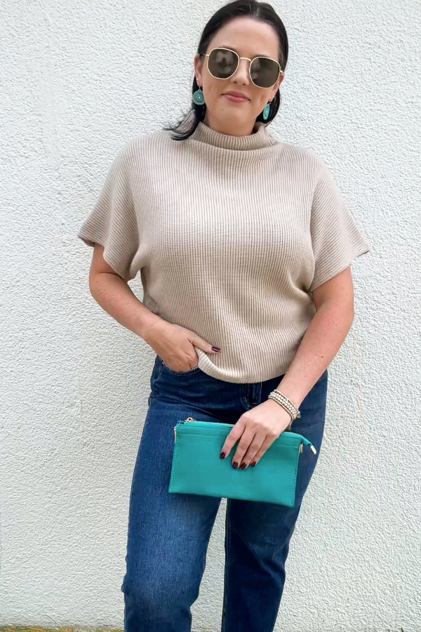 Mock Up Sweater- Light Mocha