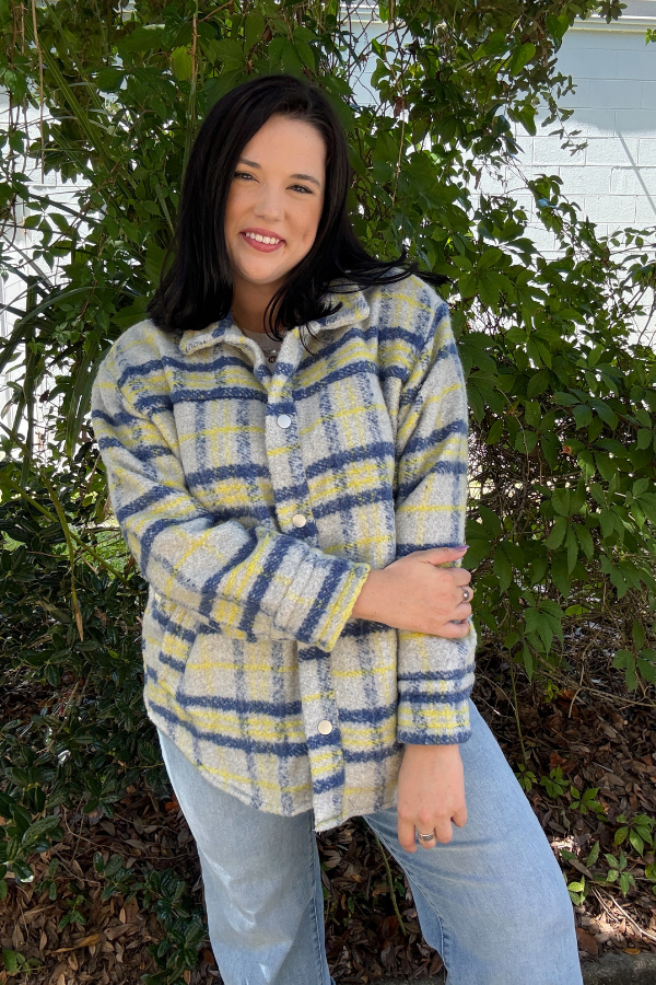 Plaid Button Down Jacket