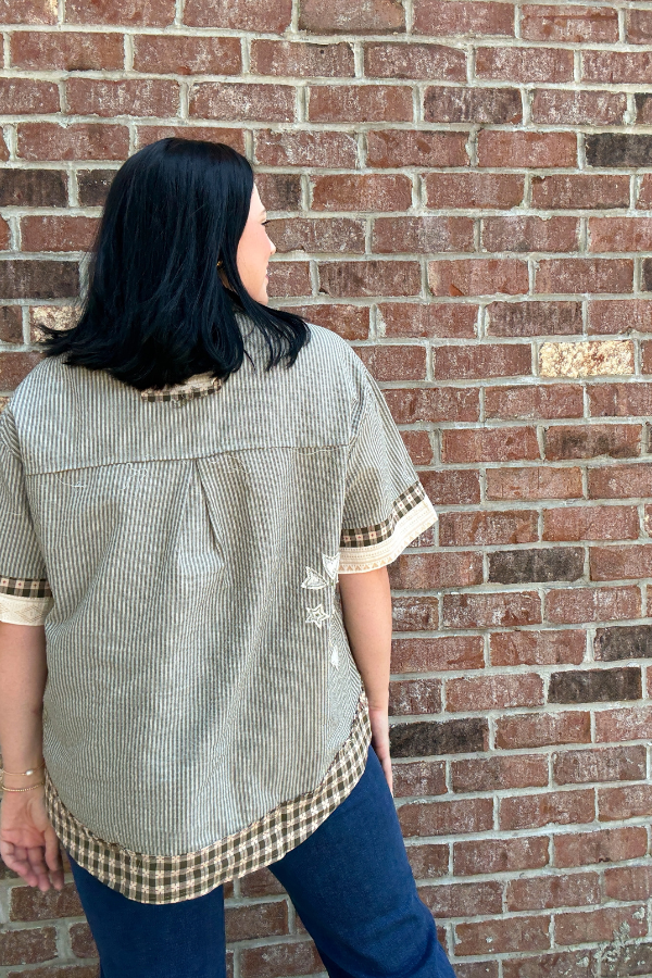 Printed Contrast Top