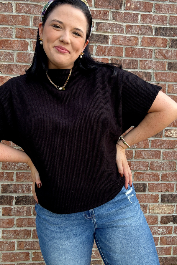 Mock Up Sweater-Black