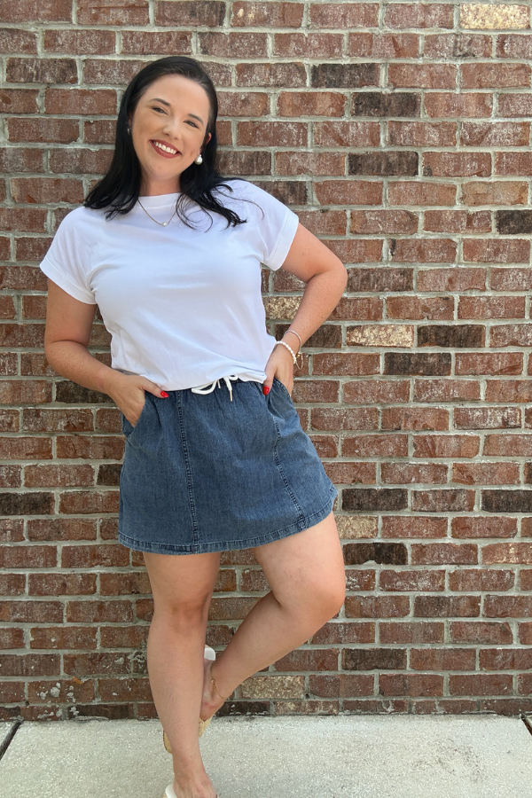 Chambray Skort