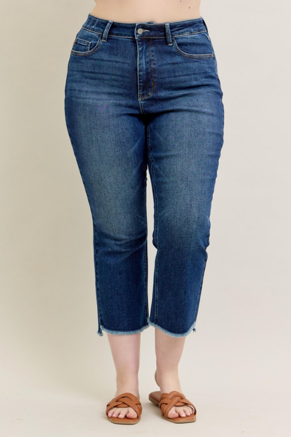 Judy Blue Dark Wash Kick Flare- Short