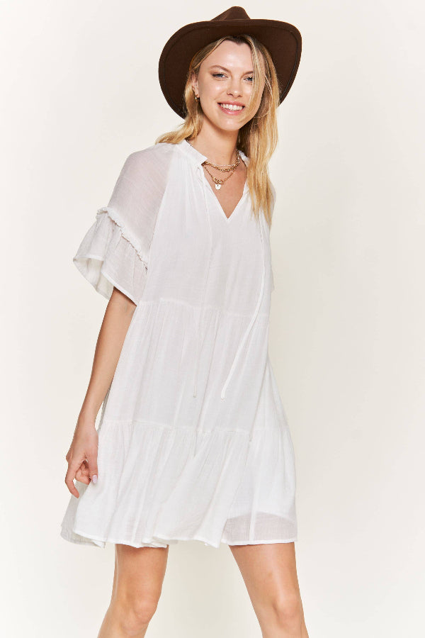 Ruffled Neck Dress