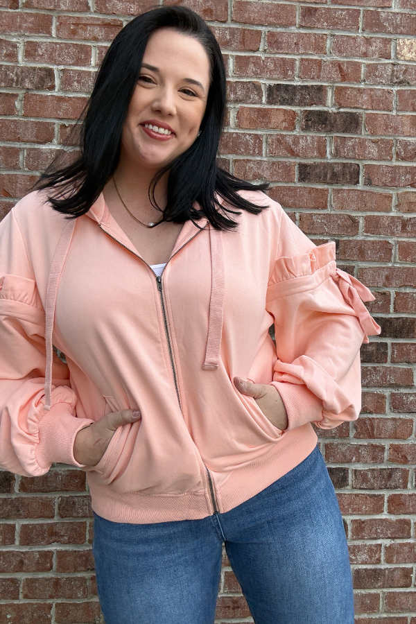 Big Details Zip Up Hoodie