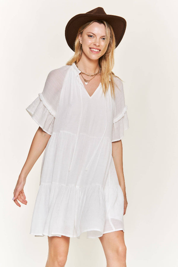 Ruffled Neck Dress