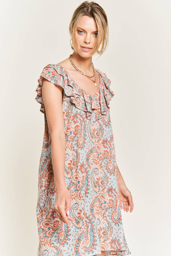 Ruffled Shoulder Dress