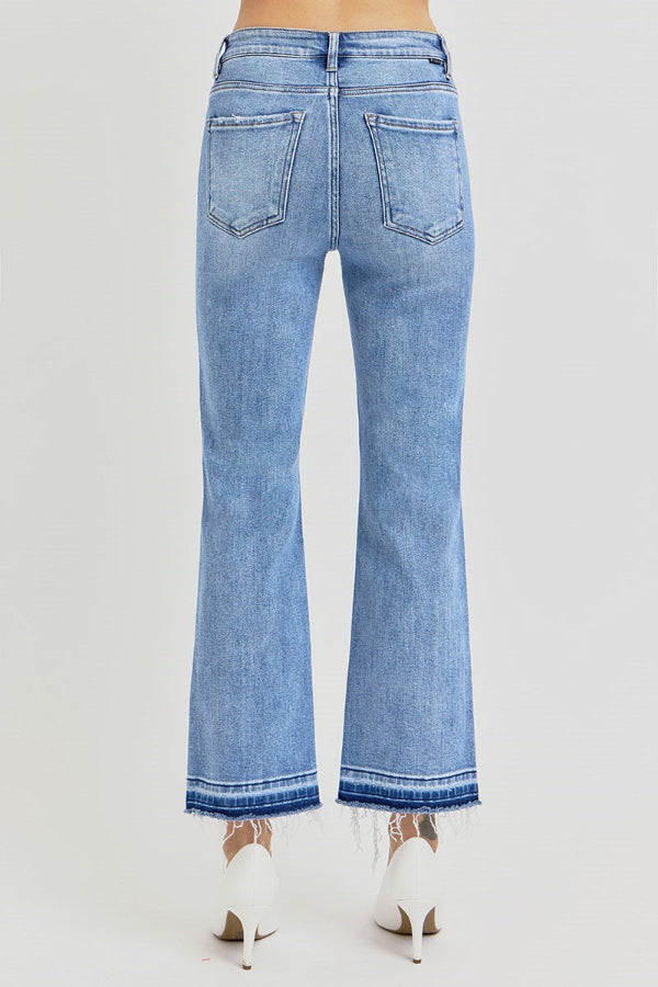 Risen Shadow Hem Straight Leg Jeans