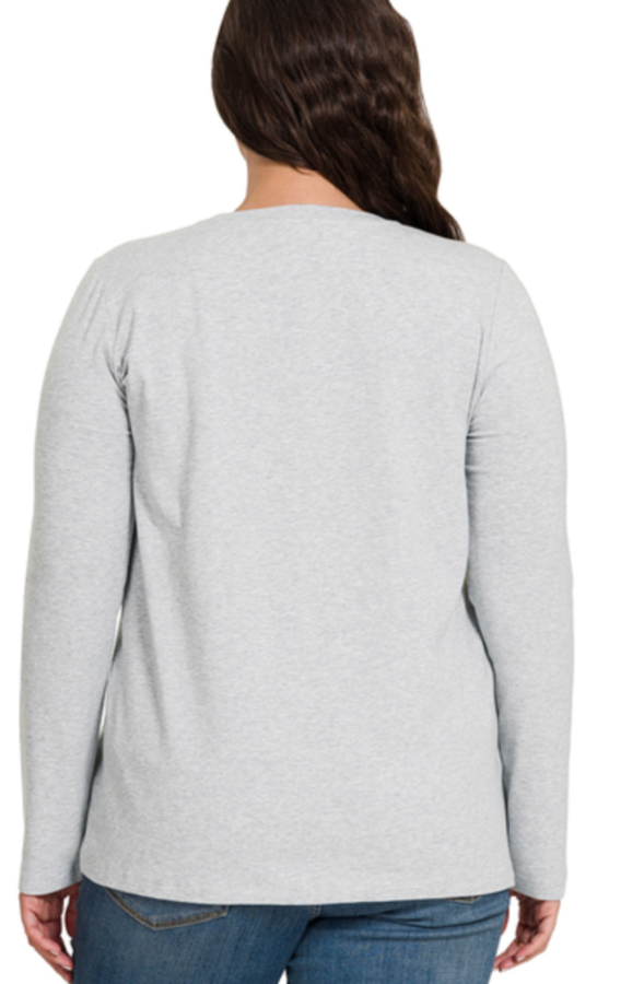 Cotton Crewneck Long Sleeve Tee