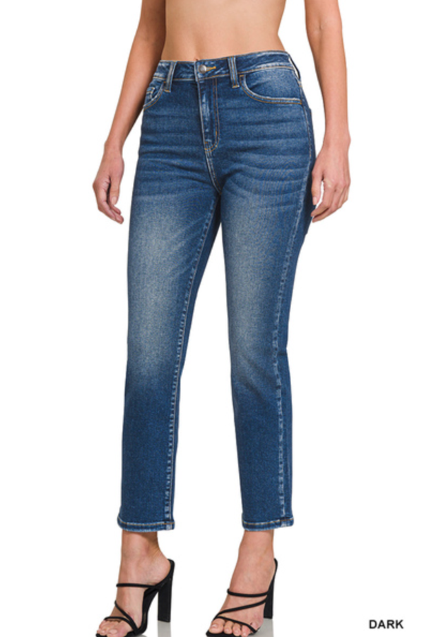 Cropped 5 Pocket Denim Jeans