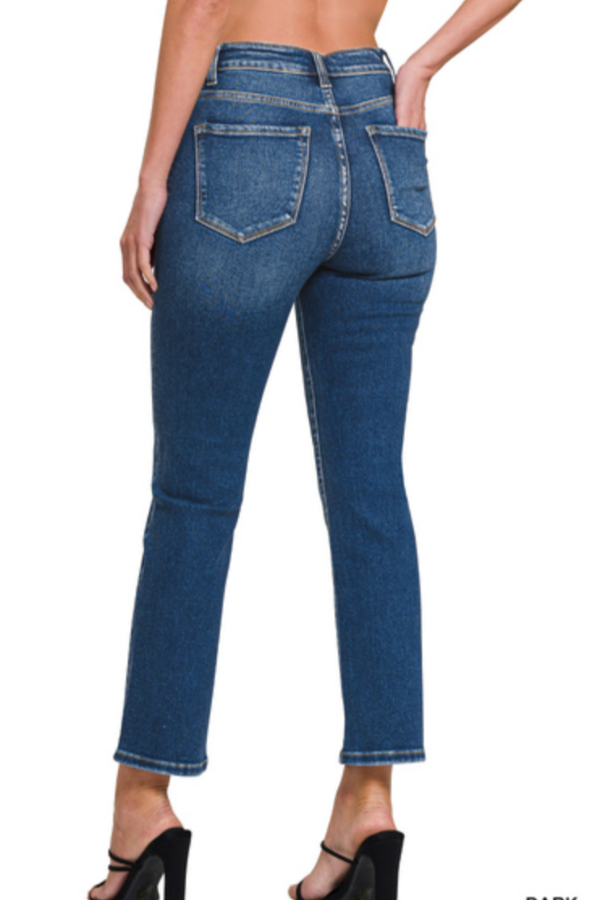 Cropped 5 Pocket Denim Jeans