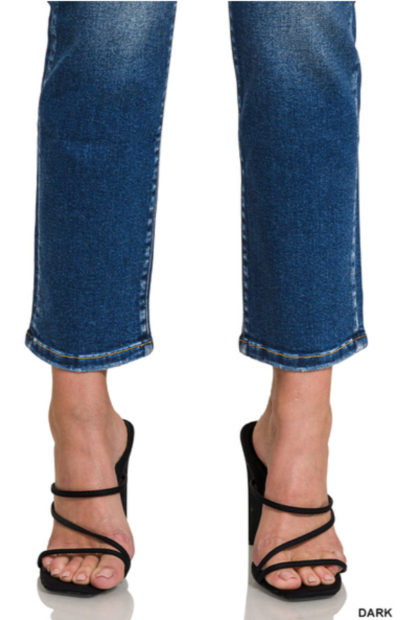 Cropped 5 Pocket Denim Jeans