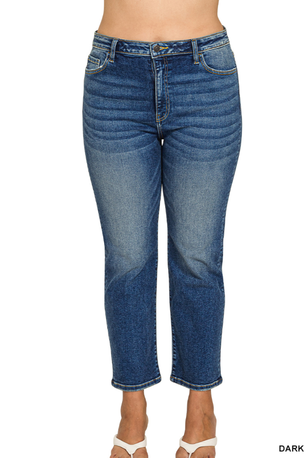 Cropped 5 Pocket Denim Jeans