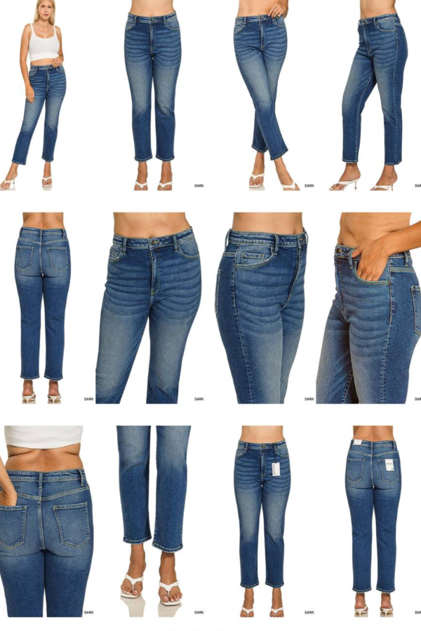 Cropped 5 Pocket Denim Jeans