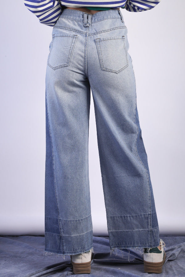 Color Block Denim Jeans