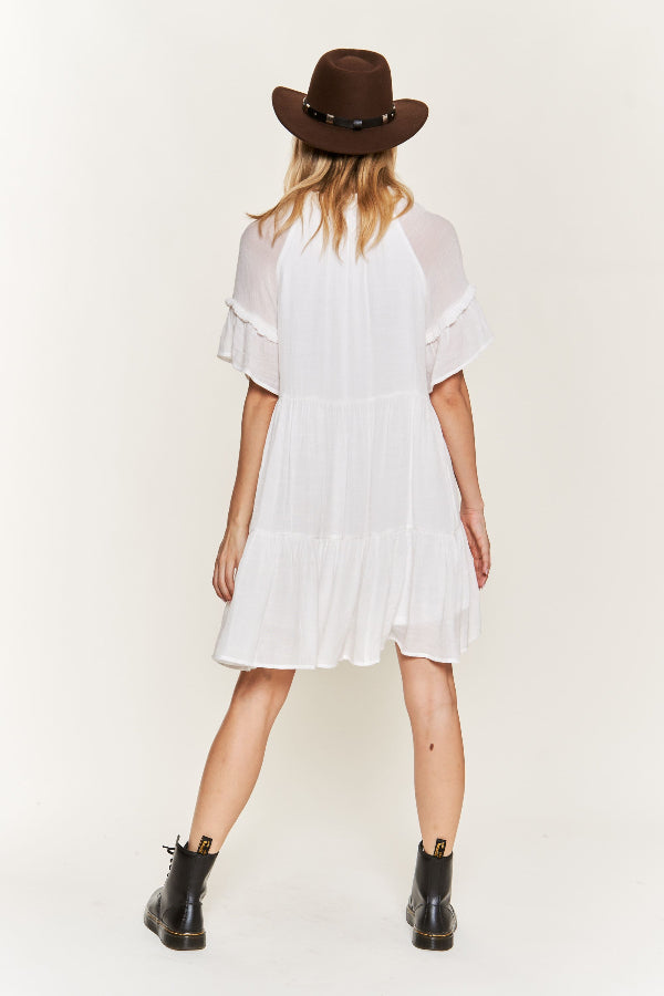 Ruffled Neck Dress