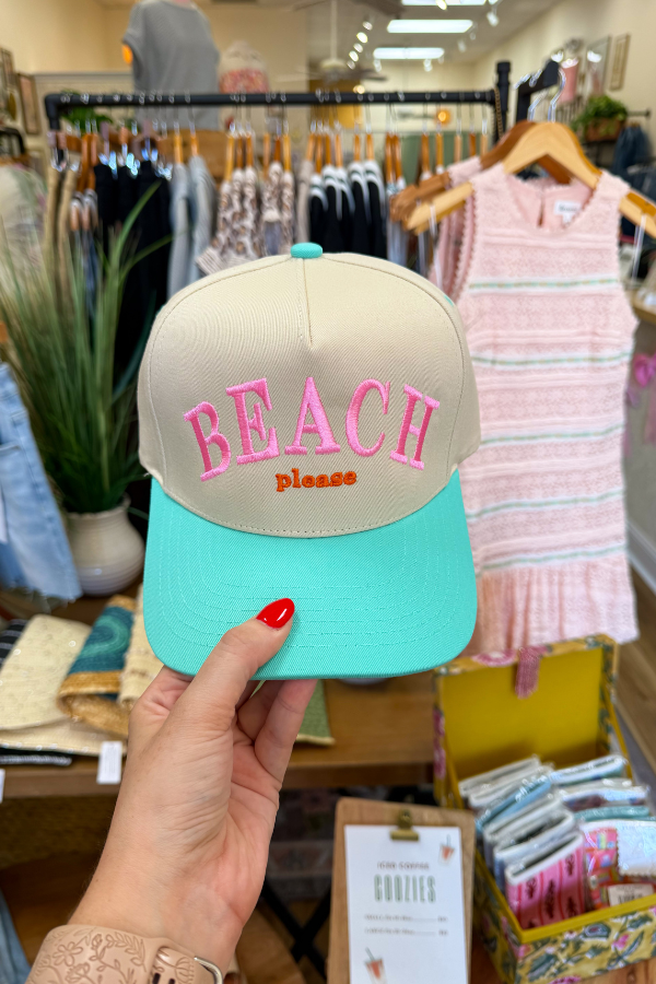 Beach Please Embroidered Trucker Hat