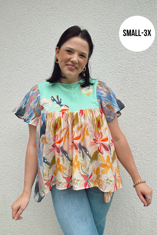 Floral Print Flowy Boho Top