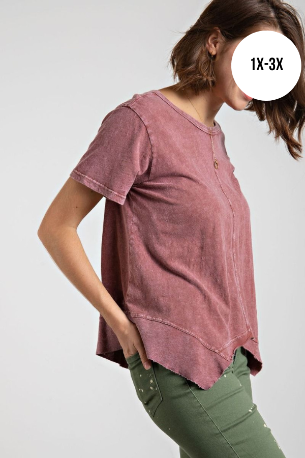 Curve Faded Plum Top