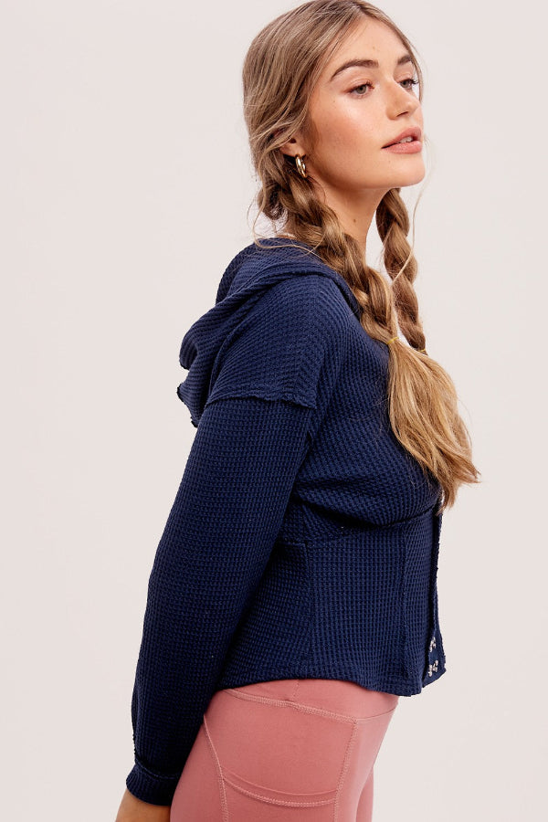 Waffle Knit Hoodie