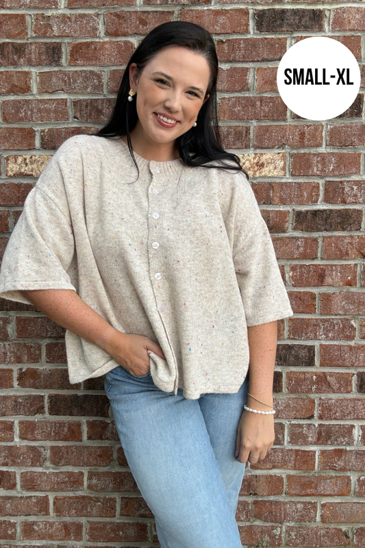 Half Sleeve Cardigan- confetti