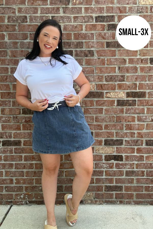 Chambray Skort