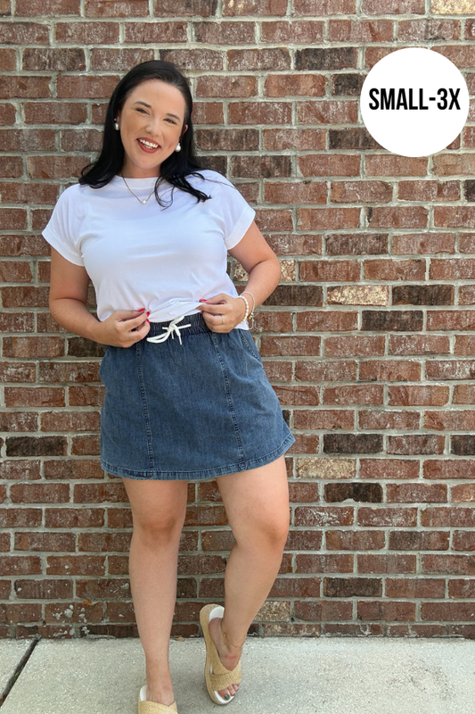 Chambray Skort