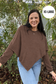 Cape Overlay Knit Sweater