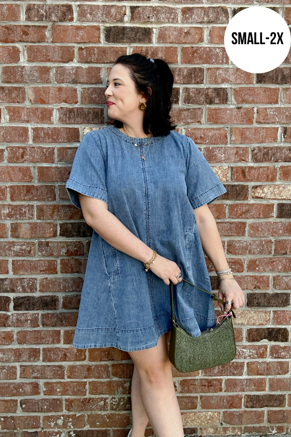 Denim Pockets Dress