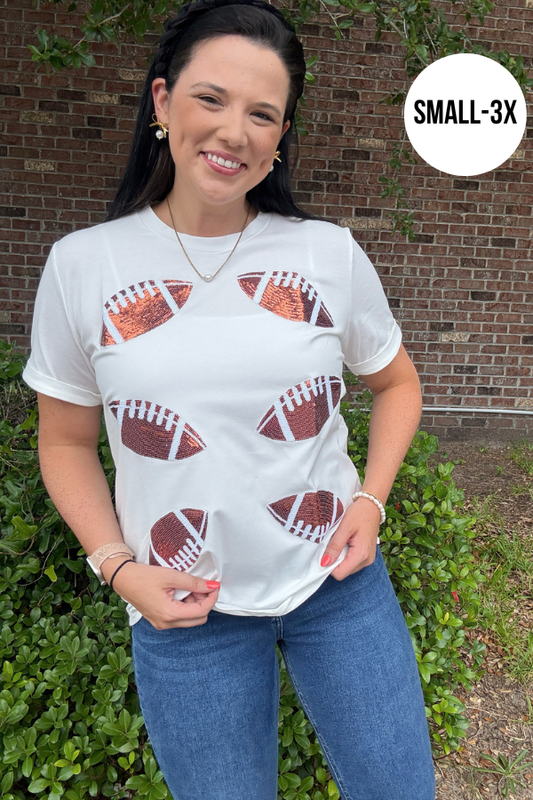 Football Sequin Patch Tee