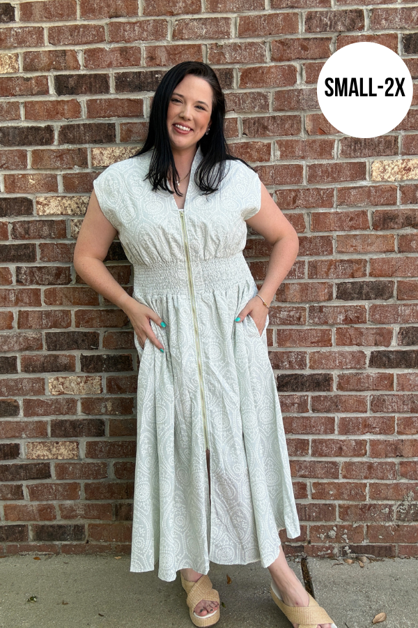 Eyelet Printed Midi Dress - Shop Ravel