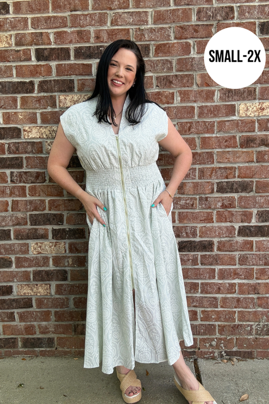 Eyelet Printed Midi Dress - Shop Ravel
