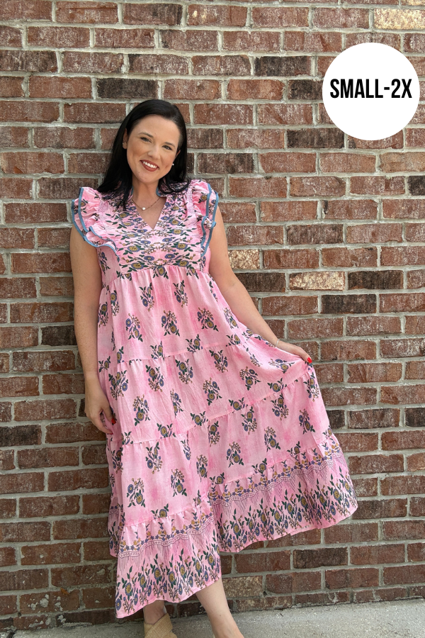 Pink Mix Midi Dress - Shop Ravel