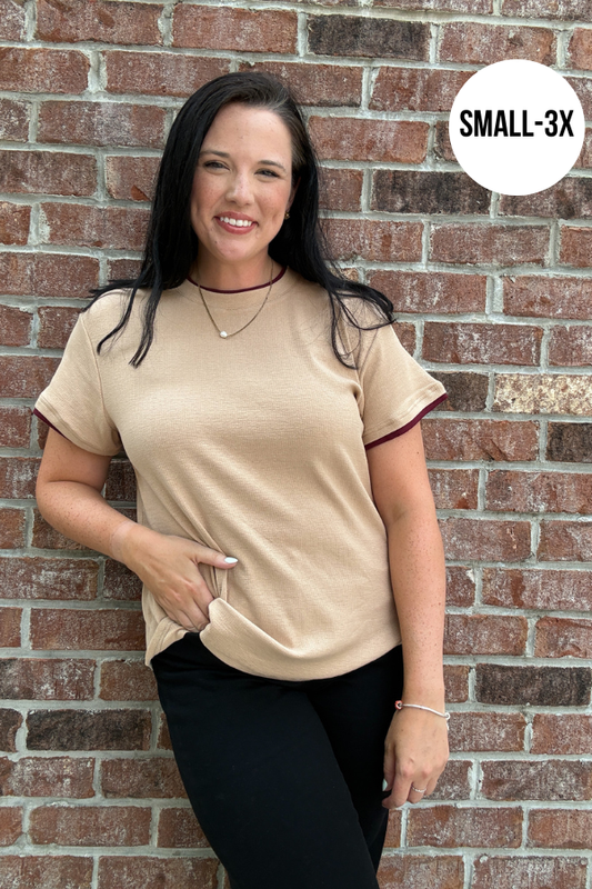 Contrast Ringer Short Sleeve Top